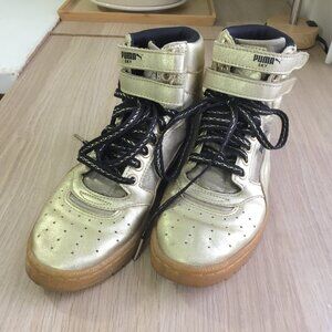 PUMA Sky 2 II Hi golden metallic sneakers womens size 7